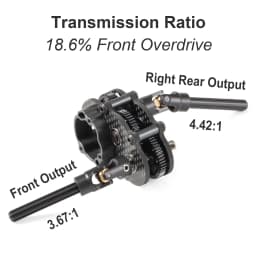 Ultralight Carbon Fiber OD-3 Overdrive Transmission 48P Gearbox for AR44 AR45 Capra Axle LCG Comp Rigs 1/10 RC Rock Crawler