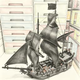 Decorative ornament ship model brand new black pirate ship building block set 4184/804PCS DIY assembly toy gift