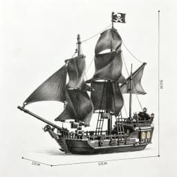 Decorative ornament ship model brand new black pirate ship building block set 4184/804PCS DIY assembly toy gift
