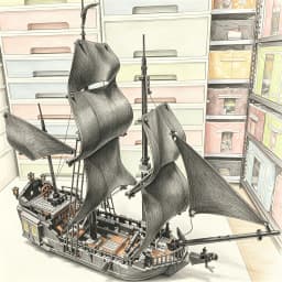 Decorative ornament ship model brand new black pirate ship building block set 4184/804PCS DIY assembly toy gift