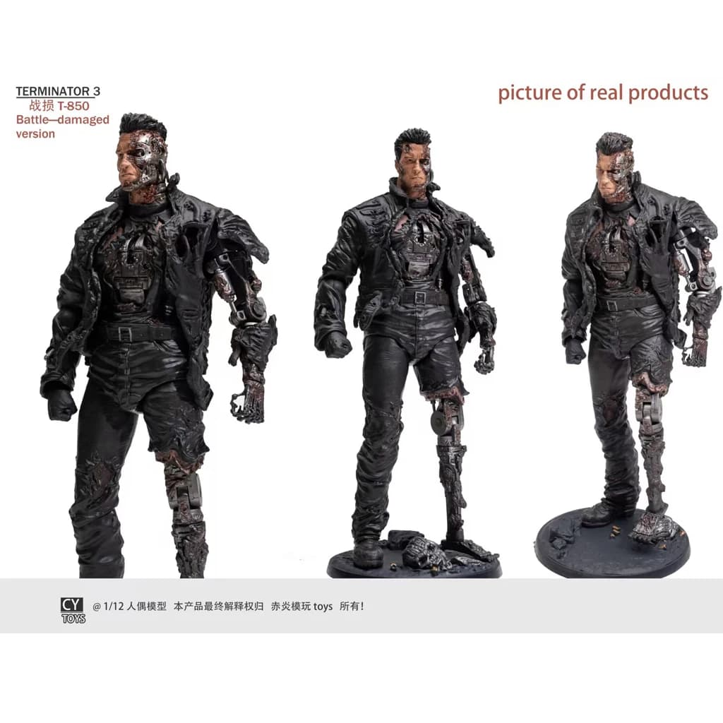 In Stock Third Party Customs xiaozheng Toys FutureWarrior Battle Damage Plate T800 1/12 Action Figure Updated Packaging