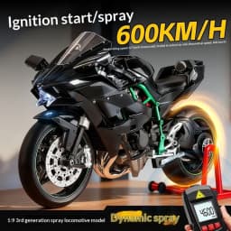 Kawasaki Ninja H2R 1:9 Scale Alloy Motorcycle Model And Smoke Spray Effect Collectors Edition Gift Box For Motorcycle Collectors