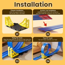 DIY track assembled aluminum alloy pull-back racing car gravity slide boys and girls educational toys holiday Christmas gifts