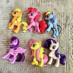 6pcs My Little Pony Anime Twilight Sparkle Pinkie Pie Figure Cute Cartoon Kawaii PVC Model Toy Doll Birthday Gift