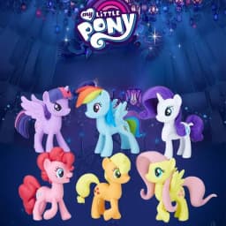 6pcs My Little Pony Anime Twilight Sparkle Pinkie Pie Figure Cute Cartoon Kawaii PVC Model Toy Doll Birthday Gift