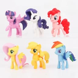 6pcs My Little Pony Anime Twilight Sparkle Pinkie Pie Figure Cute Cartoon Kawaii PVC Model Toy Doll Birthday Gift