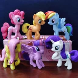 6pcs My Little Pony Anime Twilight Sparkle Pinkie Pie Figure Cute Cartoon Kawaii PVC Model Toy Doll Birthday Gift