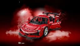 4260PCS 1:8 Scale SF90 Red Supercar Sports Car Building Blocks Set Technic Speed Racing Vehicles Model Kit with Engine Interior High-Tech Assembly Toys for Boys Kids and Adults Desk Decortion Collection Display Gifts