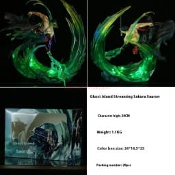 24cm One Piece Figure Roronoa Zoro Anime Figures Gk Luminous Pvc Statue Model Cool Room Decoration Toy Gift Children