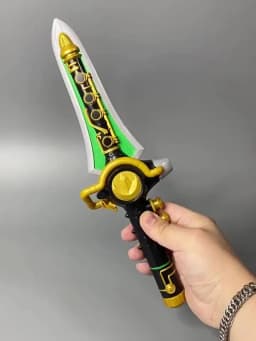 Playmates Power Rangers Roleplay Toy Dino Morpher Blade Blaster Dragon Dagger with Lights and Sounds Anime Cosplay Prop Weapon
