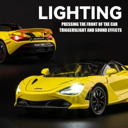 1/24 Scale 720S Racing Sports Car Alloy Model Toy Diecast Vehicle Metal Fast Furious Sound Light Collect Kid Birthday Gift Deco