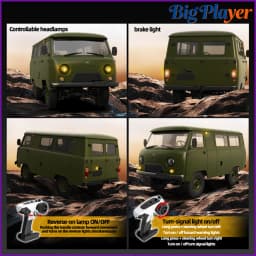 WPL C104 1:12 4WD Off‑Road Van Truck RC Car Four‑Wheel Drive UAZ‑452 Simulated RC Model Vehicle Electric Toy Car for Boys Adults