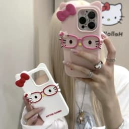 New Creative Anime Pattern Cat 3D Glasses Cat Silicone Phone Case for iPhone 17 Pro Max 16 15 Plus 14 13 Soft Case Girls Gift