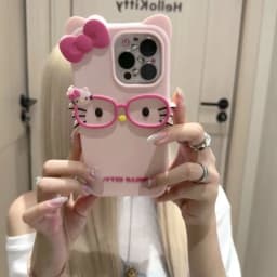 New Creative Anime Pattern Cat 3D Glasses Cat Silicone Phone Case for iPhone 17 Pro Max 16 15 Plus 14 13 Soft Case Girls Gift