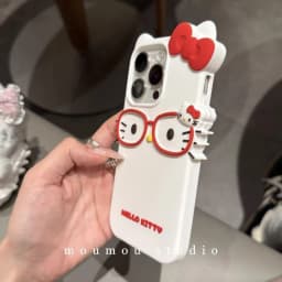 New Creative Anime Pattern Cat 3D Glasses Cat Silicone Phone Case for iPhone 17 Pro Max 16 15 Plus 14 13 Soft Case Girls Gift