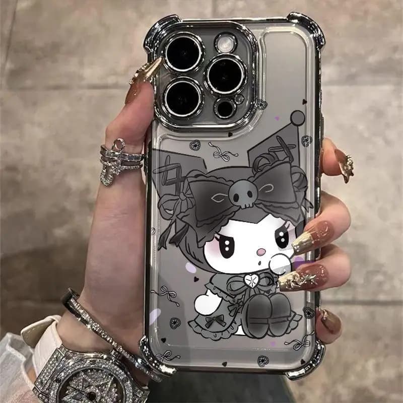 Anime Peripheral Demon Angel Airbag Mobile Phone Protective Case Suitable for Apple iPhone 17 ProMax 13 16 Pro 14 15 Plus Gift