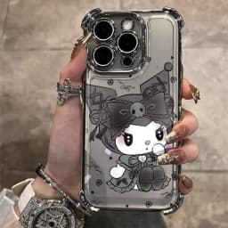 Anime Peripheral Demon Angel Airbag Mobile Phone Protective Case Suitable for Apple iPhone 17 ProMax 13 16 Pro 14 15 Plus Gift