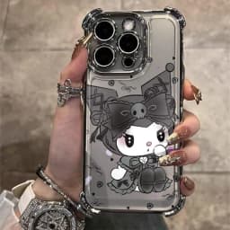 Anime Peripheral Demon Angel Airbag Mobile Phone Protective Case Suitable for Apple iPhone 17 ProMax 13 16 Pro 14 15 Plus Gift