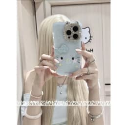 Cute cartoon Cat Pattern Shiny Crystal iPhone Case 17 16 13 14 15 Pro Max Plus Transparent Protective Case for Girls as a Gift