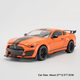 1:18 Mustang GT500 Accord Alloy Cars Diecast Models Toys 4 Doors Opened with Sound Light Pull Back Vehices Kids Birthday Present