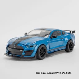 1:18 Mustang GT500 Accord Alloy Cars Diecast Models Toys 4 Doors Opened with Sound Light Pull Back Vehices Kids Birthday Present