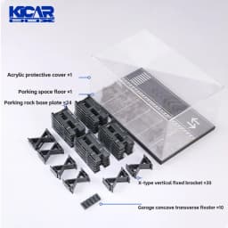 KicarMod 1/64 3D Parking Building Model Car 24-seat Assembled Multi-Storey Car Park Multi-Layer Structure with Display Car
