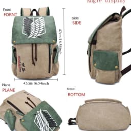 One Piece Anime Backpack Vintage Canvas School Bag Straw Hat Pirate Skull Print Travel Daypack for Men Women