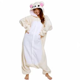 Kawaii Rilakkuma Kigurumi, Bear Sister Adult Anime Jumpsuit Pajamas, Cute Cartoon Character Anime Peripheral Loungewear