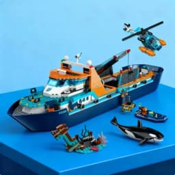Super popular 815PCS City Deep Sea Series Exploration Vessel Marine Arctic Home Decor Research Ship Building Block Birthday Gift