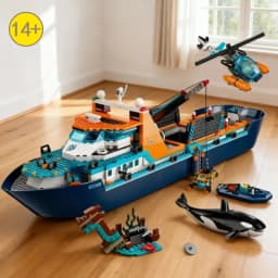 Super popular 815PCS City Deep Sea Series Exploration Vessel Marine Arctic Home Decor Research Ship Building Block Birthday Gift
