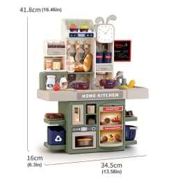 Children Kitchen Toys Set Simulated Tableware Kitchen Counter Play Set with Lights Spray DIY Toy for Girls Kids Birthday Gifts