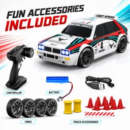 1:24 Remote Control Car Racing Mode 20Km/H Collision Resistant Drift Stunt Car Replaceable Tires Taillights 4Wd Toy Car