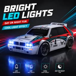 1:24 Remote Control Car Racing Mode 20Km/H Collision Resistant Drift Stunt Car Replaceable Tires Taillights 4Wd Toy Car