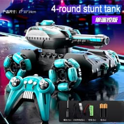 4-6 Wheel Stunt RC Car 2.4G Transformable Robot Tank Toy with LED Light Rotating Drift for Boys And Girls Outdoor Playtime Gift