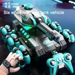 4-6 Wheel Stunt RC Car 2.4G Transformable Robot Tank Toy with LED Light Rotating Drift for Boys And Girls Outdoor Playtime Gift