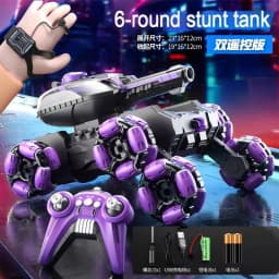4-6 Wheel Stunt RC Car 2.4G Transformable Robot Tank Toy with LED Light Rotating Drift for Boys And Girls Outdoor Playtime Gift