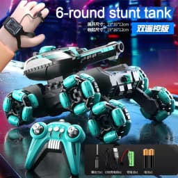 4-6 Wheel Stunt RC Car 2.4G Transformable Robot Tank Toy with LED Light Rotating Drift for Boys And Girls Outdoor Playtime Gift