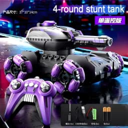 4-6 Wheel Stunt RC Car 2.4G Transformable Robot Tank Toy with LED Light Rotating Drift for Boys And Girls Outdoor Playtime Gift