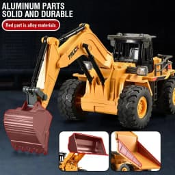 9CH Alloy Remote Control Excavator Bulldozer Dump Truck Simulate Engineering Vehicle Toy RC Trucks Model Children Toy Kids Gifts