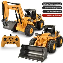9CH Alloy Remote Control Excavator Bulldozer Dump Truck Simulate Engineering Vehicle Toy RC Trucks Model Children Toy Kids Gifts