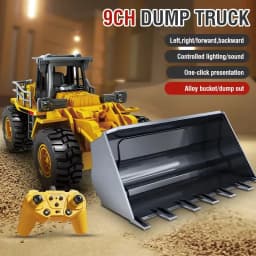 9CH Alloy Remote Control Excavator Bulldozer Dump Truck Simulate Engineering Vehicle Toy RC Trucks Model Children Toy Kids Gifts