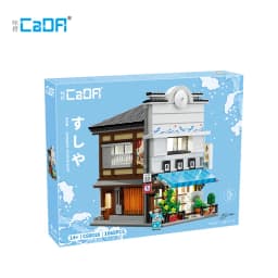 Cada LED City Japanese Street View Bricks Shop LED Japanese Steamed Bun House Architecture Building Blocks Summer Cafe Toys