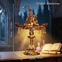 698Pcs Wizard Hat Building Blocks Set with Light Table Lamp DIY Potter Brick Toys Home Decoration Birthday Gift for Kids Adult