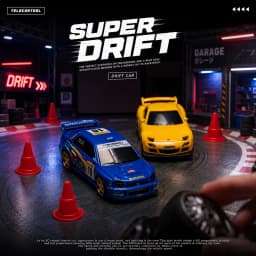 1:43 RC Drift Car 4WD Remote Control Racing Car Mazda RX7 Subaru STI with LED Lights High Speed Mini Vehicle Toy Gift for Boys