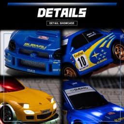 1:43 RC Drift Car 4WD Remote Control Racing Car Mazda RX7 Subaru STI with LED Lights High Speed Mini Vehicle Toy Gift for Boys