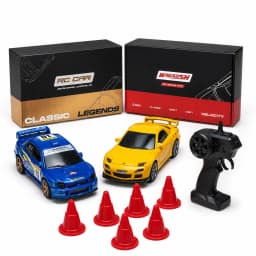 1:43 RC Drift Car 4WD Remote Control Racing Car Mazda RX7 Subaru STI with LED Lights High Speed Mini Vehicle Toy Gift for Boys