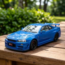 1:24 SKYLINE R34 Sports Car Alloy Model Car Diecast Metal Vehicle Sound&Light Collectible Toy Gifts