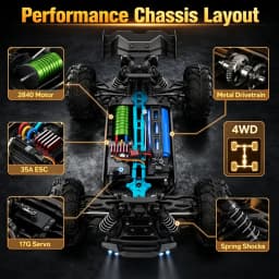 Wltoys 16101Pro 16102Pro Rc Car 4X4 70Km/H High Speed Brushless Motor Rc Monster Truck Metal Transmission Esc Ipx4 Off-Road 2.4g Remote Control Car Professional Racing Cars Toy for Adults