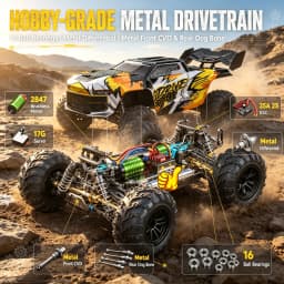 Wltoys 16101Pro 16102Pro Rc Car 4X4 70Km/H High Speed Brushless Motor Rc Monster Truck Metal Transmission Esc Ipx4 Off-Road 2.4g Remote Control Car Professional Racing Cars Toy for Adults