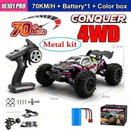 Wltoys 16101Pro 16102Pro Rc Car 4X4 70Km/H High Speed Brushless Motor Rc Monster Truck Metal Transmission Esc Ipx4 Off-Road 2.4g Remote Control Car Professional Racing Cars Toy for Adults